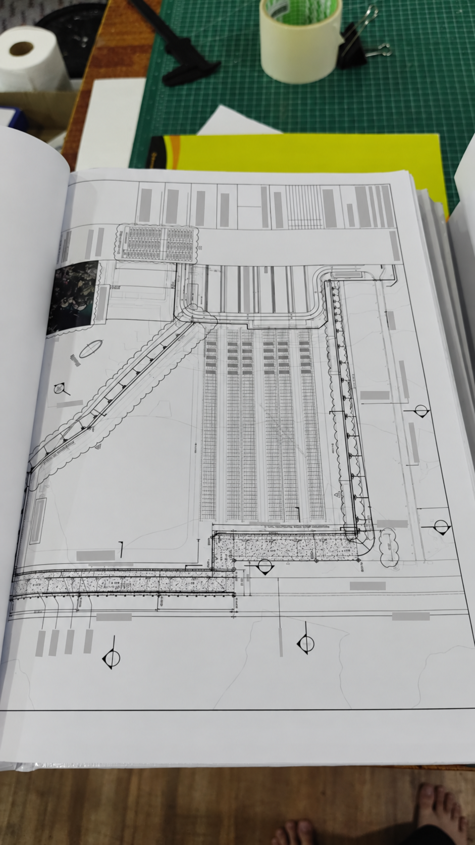 Folded technical drawings