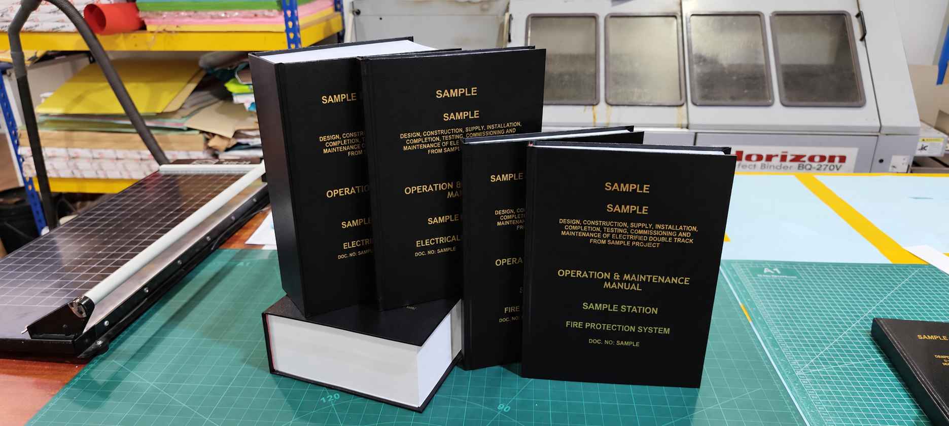 Black sample hardcover project books